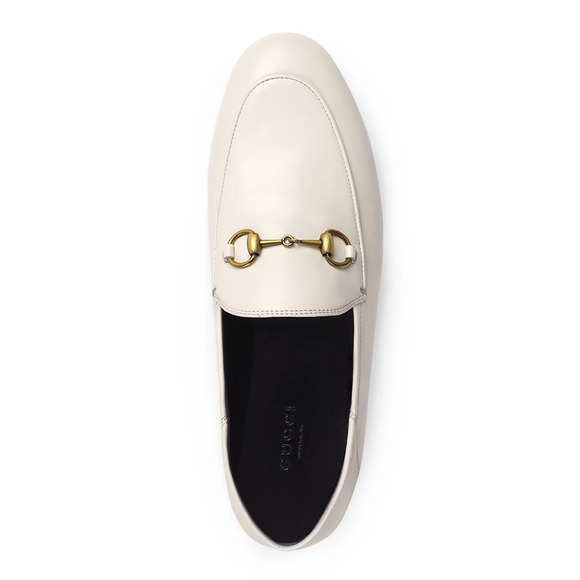 Gucci Brixton Collapsible Mystic White Leather Horsebit Slipper Flat Loafer 41.5 - Picture 8 of 16